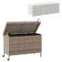 Caja almacenaje jardín ruedas ratán sintético gris 110x55x73cm de , Cajas de almacenaje para exteriores - Ref: Foro24-4103828...