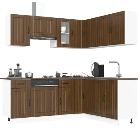 Mueble cocina Lucca roble marrón 11 pzas madera contrachapada von , Küchenschränke - Ref: Foro24-3314958, Preis: 681,73 €, Ra...