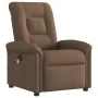 Sillón reclinable con masaje de tela marrón by , Armchairs - Ref: Foro24-4015630, Price: 204,72 €, Discount: %