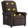 Sillón de masaje reclinable de tela marrón oscuro by , Armchairs - Ref: Foro24-4015651, Price: 212,21 €, Discount: %