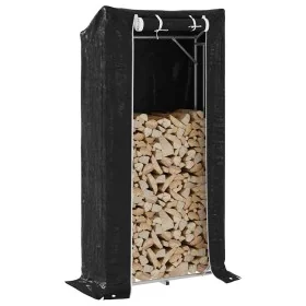 Leñero con protector de lluvia 100x40x200 cm acero galvanizado von , Brennholztaschen und -halter - Ref: Foro24-4104948, Prei...