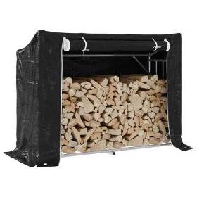Leñero cubierta lluvia 151x60,5x110,5 cm acero galvanizado by , Firewood bags and holders - Ref: Foro24-4104941, Price: 76,15...