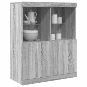 Aparador madera de ingeniería gris sonoma 81x37x100 cm by , Lockers and storage cabinets - Ref: Foro24-3318622, Price: 114,36...