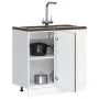 Mueble bajo para fregadero de madera ingeniería roble ahumado by , Kitchen cabinets - Ref: Foro24-854293, Price: 79,01 €, Dis...