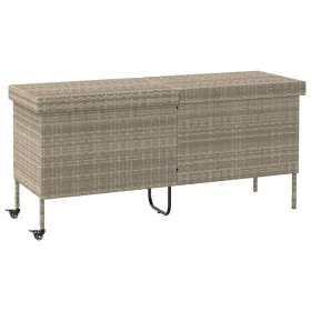 Baúl jardín con ruedas gris claro 160x55x75 cm ratán sintético von , Aufbewahrungsboxen für den Außenbereich - Ref: Foro24-41...