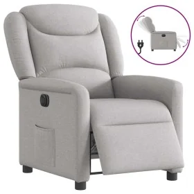 Sillón reclinable eléctrico de tela gris nube by , Armchairs - Ref: Foro24-3303183, Price: 240,44 €, Discount: %