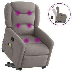 Sillón reclinable de masaje elevable tela gris taupé by , Armchairs - Ref: Foro24-3303211, Price: 295,25 €, Discount: %
