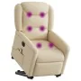 Sillón de masaje eléctrico reclinable elevable tela crema by , Armchairs - Ref: Foro24-3303232, Price: 345,43 €, Discount: %