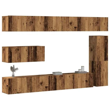 Conjunto de mueble de TV 7 piezas montado la pared madera vieja by , TV Furniture - Ref: Foro24-3329213, Price: 282,40 €, Dis...