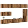 Conjunto de mueble de TV 7 piezas montado la pared madera vieja by , TV Furniture - Ref: Foro24-3329213, Price: 282,40 €, Dis...