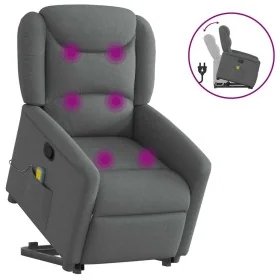 Silla de masaje reclinable de pie de tela gris oscuro by , Armchairs - Ref: Foro24-3303205, Price: 295,17 €, Discount: %