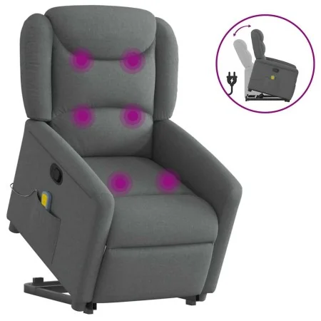 Silla de masaje reclinable de pie de tela gris oscuro de , Sillones - Ref: Foro24-3303205, Precio: 295,02 €, Descuento: %
