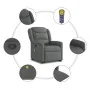 Silla de masaje reclinable de pie de tela gris oscuro de , Sillones - Ref: Foro24-3303205, Precio: 295,02 €, Descuento: %