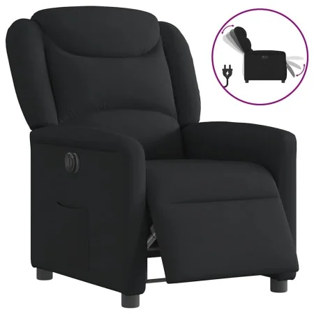 Sillón reclinable eléctrico de tela negro de , Sillones - Ref: Foro24-3303176, Precio: 240,39 €, Descuento: %