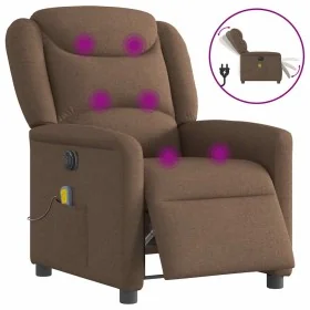 Sillón reclinable de masaje eléctrico tela marrón by , Armchairs - Ref: Foro24-3303188, Price: 261,58 €, Discount: %