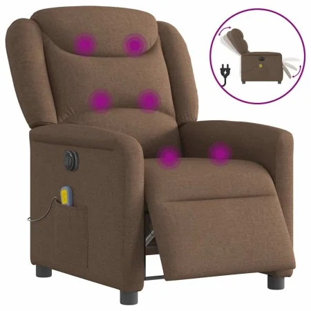 Sillón reclinable de masaje eléctrico tela marrón de , Sillones - Ref: Foro24-3303188, Precio: 261,58 €, Descuento: %