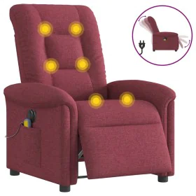 Sillón de masaje reclinable eléctrico tela rojo tinto by , Armchairs - Ref: Foro24-3303247, Price: 256,02 €, Discount: %