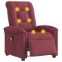 Sillón de masaje reclinable eléctrico tela rojo tinto by , Armchairs - Ref: Foro24-3303247, Price: 249,71 €, Discount: %