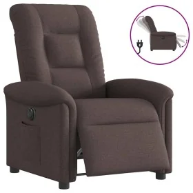 Sillón reclinable eléctrico tela marrón oscuro by , Armchairs - Ref: Foro24-3303239, Price: 236,34 €, Discount: %