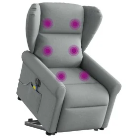 Sillón de masaje eléctrico reclinable elevable tela gris claro de , Sillones - Ref: Foro24-3303404, Precio: 346,67 €, Descuen...
