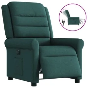 Sillón reclinable eléctrico tela verde oscuro by , Armchairs - Ref: Foro24-3303300, Price: 245,21 €, Discount: %
