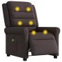 Sillón reclinable de masaje eléctrico tela marrón oscuro by , Armchairs - Ref: Foro24-3303309, Price: 266,33 €, Discount: %