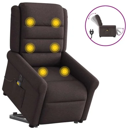 Sillón masaje eléctrico reclinable elevable tela marrón oscuro by , Armchairs - Ref: Foro24-3303349, Price: 349,94 €, Discoun...