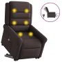 Sillón masaje eléctrico reclinable elevable tela marrón oscuro by , Armchairs - Ref: Foro24-3303349, Price: 349,94 €, Discoun...