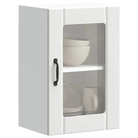 Armario pared cocina puerta de cristal Lucca blanca by , Kitchen cabinets - Ref: Foro24-853767, Price: 57,03 €, Discount: %