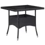 Synthetic rattan and black glass garden dining table by vidaXL, Garden tables - Ref: Foro24-46177, Price: 134,85 €, Discount: %