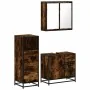 Set de muebles baño 3 pzas madera contrachapada roble ahumado de , Muebles de baño - Ref: Foro24-3301017, Precio: 251,99 €, D...