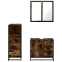 Set de muebles baño 3 pzas madera contrachapada roble ahumado de , Muebles de baño - Ref: Foro24-3301017, Precio: 251,99 €, D...