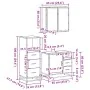 Set de muebles baño 3 pzas madera contrachapada roble ahumado de , Muebles de baño - Ref: Foro24-3301017, Precio: 251,99 €, D...