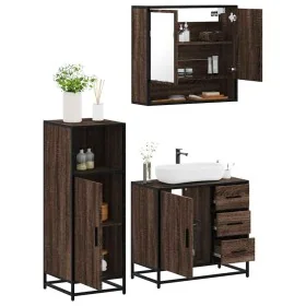 Set de muebles baño 3 pzas madera contrachapada roble marrón von , Badezimmermöbel - Ref: Foro24-3300989, Preis: 235,95 €, Ra...