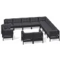 Garden furniture 13 pieces and cushions black solid pine wood by vidaXL, Garden sets - Ref: Foro24-3096963, Price: 1,00 €, Di...