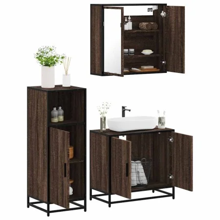 Set de muebles baño 3 pzas madera contrachapada roble marrón von , Badezimmermöbel - Ref: Foro24-3300949, Preis: 194,06 €, Ra...
