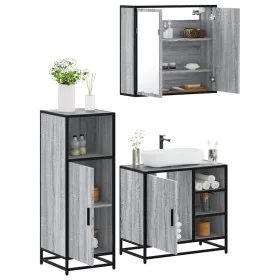 Set de muebles de baño 3 pzas madera contrachapada gris sonoma von , Badezimmermöbel - Ref: Foro24-3300968, Preis: 229,50 €, ...