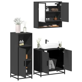Juego de muebles de baño 3 pzas madera contrachapada negro von , Badezimmermöbel - Ref: Foro24-3300975, Preis: 212,91 €, Raba...