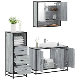 Set de muebles de baño 3 pzas madera contrachapada gris sonoma von , Badezimmermöbel - Ref: Foro24-3301043, Preis: 250,05 €, ...