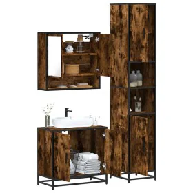 Set de muebles baño 3 pzas madera contrachapada roble ahumado von , Badezimmermöbel - Ref: Foro24-3301097, Preis: 264,64 €, R...