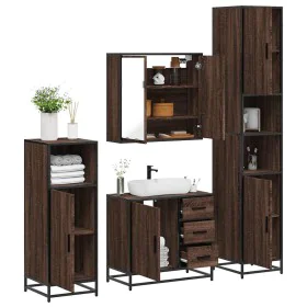 Set de muebles baño 4 pzas madera contrachapada roble marrón von , Badezimmermöbel - Ref: Foro24-3301199, Preis: 393,88 €, Ra...