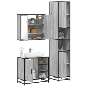 Set de muebles de baño 3 pzas madera contrachapada gris sonoma von , Badezimmermöbel - Ref: Foro24-3301088, Preis: 299,16 €, ...