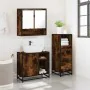 Set de muebles baño 3 pzas madera contrachapada roble ahumado de , Muebles de baño - Ref: Foro24-3301057, Precio: 233,53 €, D...