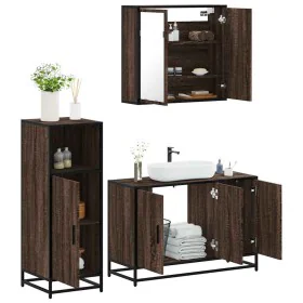 Set de muebles baño 3 pzas madera contrachapada roble marrón von , Badezimmermöbel - Ref: Foro24-3300954, Preis: 219,65 €, Ra...