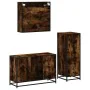 Set de muebles baño 3 pzas madera contrachapada roble ahumado von , Badezimmermöbel - Ref: Foro24-3300982, Preis: 227,70 €, R...