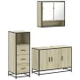 Set de muebles de baño 3 pzas madera contrachapada roble Sonoma von , Badezimmermöbel - Ref: Foro24-3301041, Preis: 225,86 €,...
