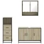 Set de muebles de baño 3 pzas madera contrachapada roble Sonoma von , Badezimmermöbel - Ref: Foro24-3301041, Preis: 225,86 €,...