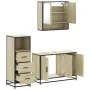Set de muebles de baño 3 pzas madera contrachapada roble Sonoma von , Badezimmermöbel - Ref: Foro24-3301041, Preis: 225,86 €,...
