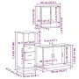 Set de muebles de baño 3 pzas madera contrachapada roble Sonoma von , Badezimmermöbel - Ref: Foro24-3301041, Preis: 225,86 €,...