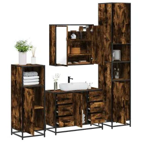 Set de muebles baño 4 pzas madera contrachapada roble ahumado von , Badezimmermöbel - Ref: Foro24-3301202, Preis: 452,98 €, R...